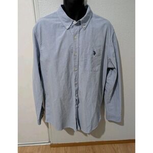 U.S. Polo Assn Men's‎ Oxford Button Down Shirt Blue XL Long Sleeve Cotton Blend